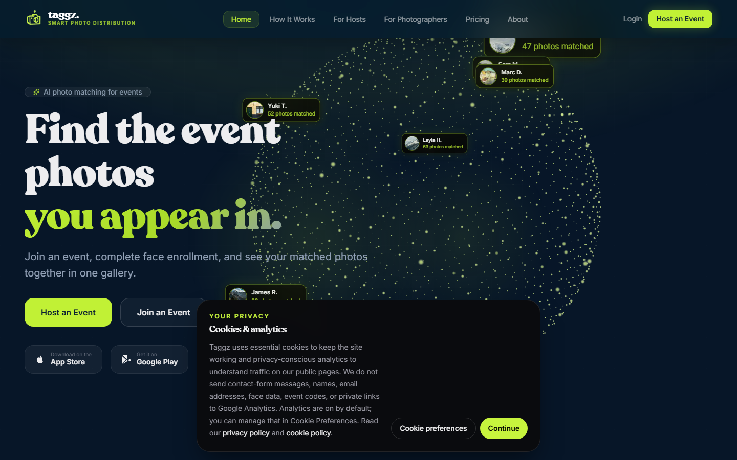 Taggz website preview